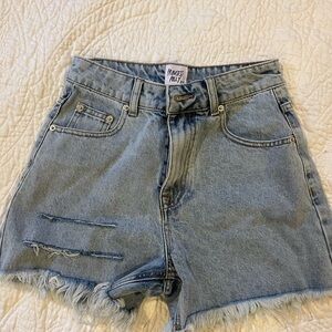 Princess Polly Blue Jean Shorts Distressed Style